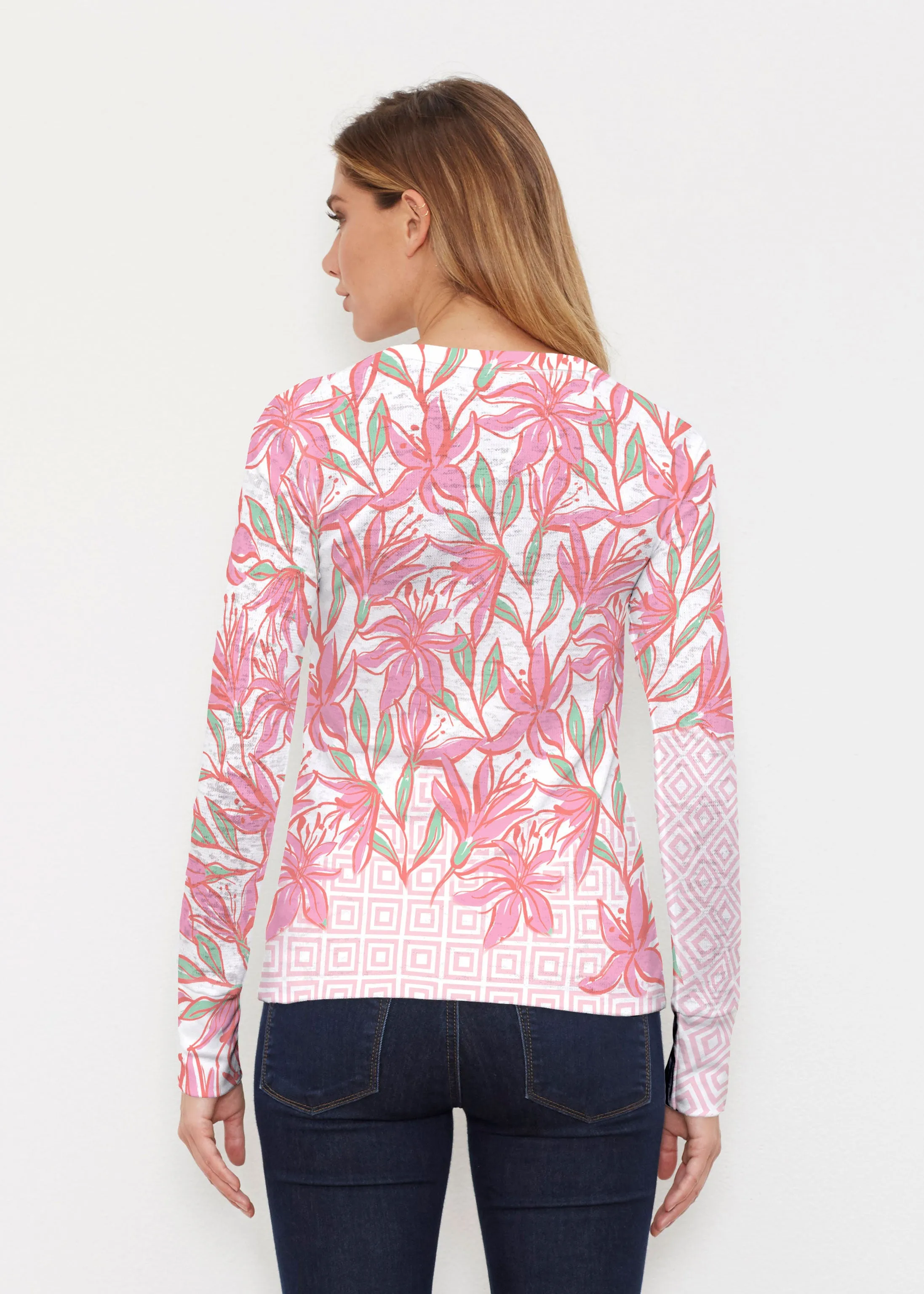 A lot of Lillies (8088) ~ Thermal Long Sleeve Crew Shirt
