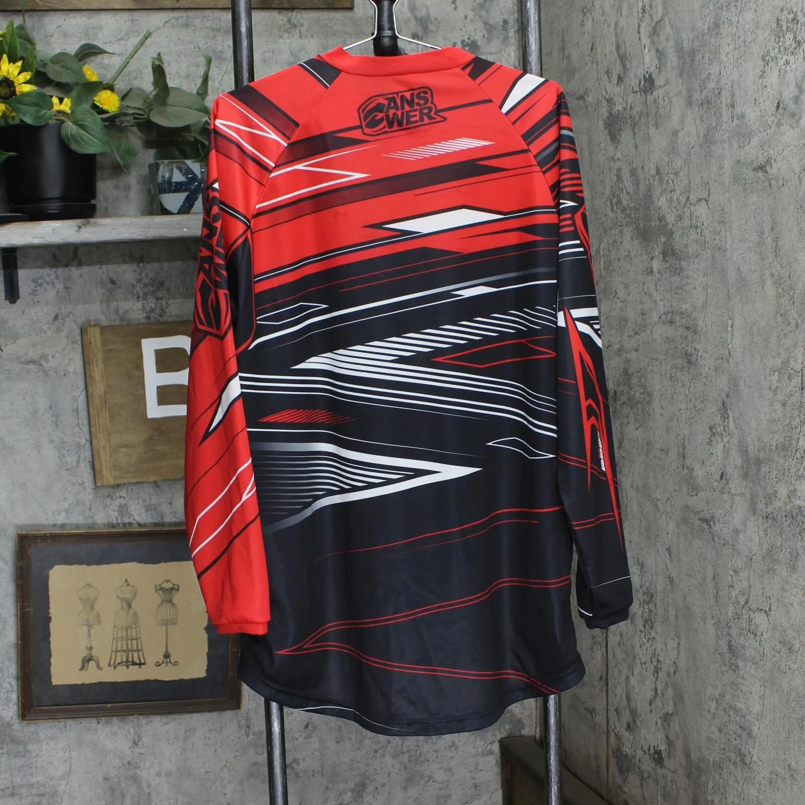 Answer Mens Long Sleeve Racing Motocross Shirt 1678ebda72a270 Red / Black L
