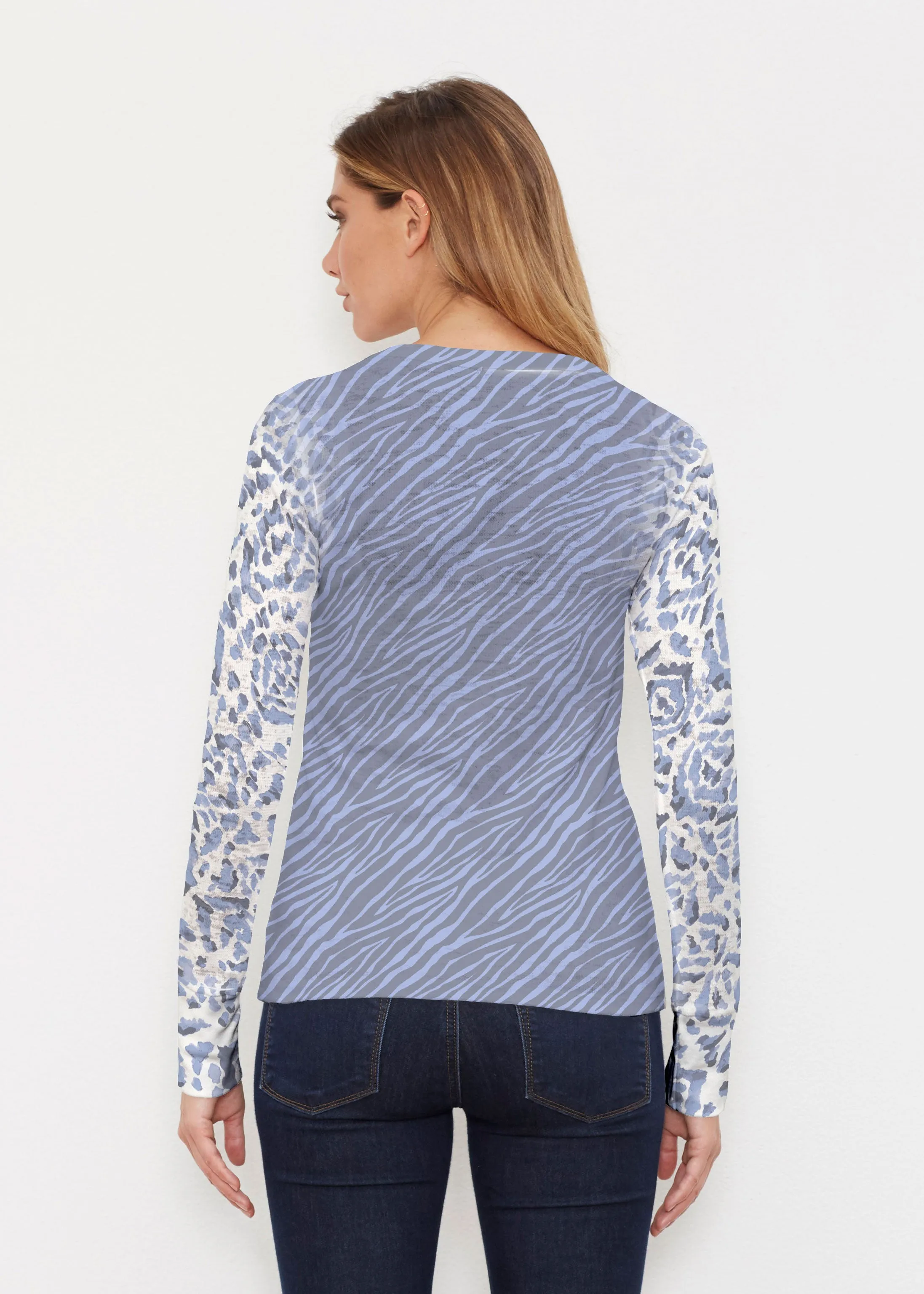 Batik Zebra (7753) ~ Thermal Long Sleeve Crew Shirt