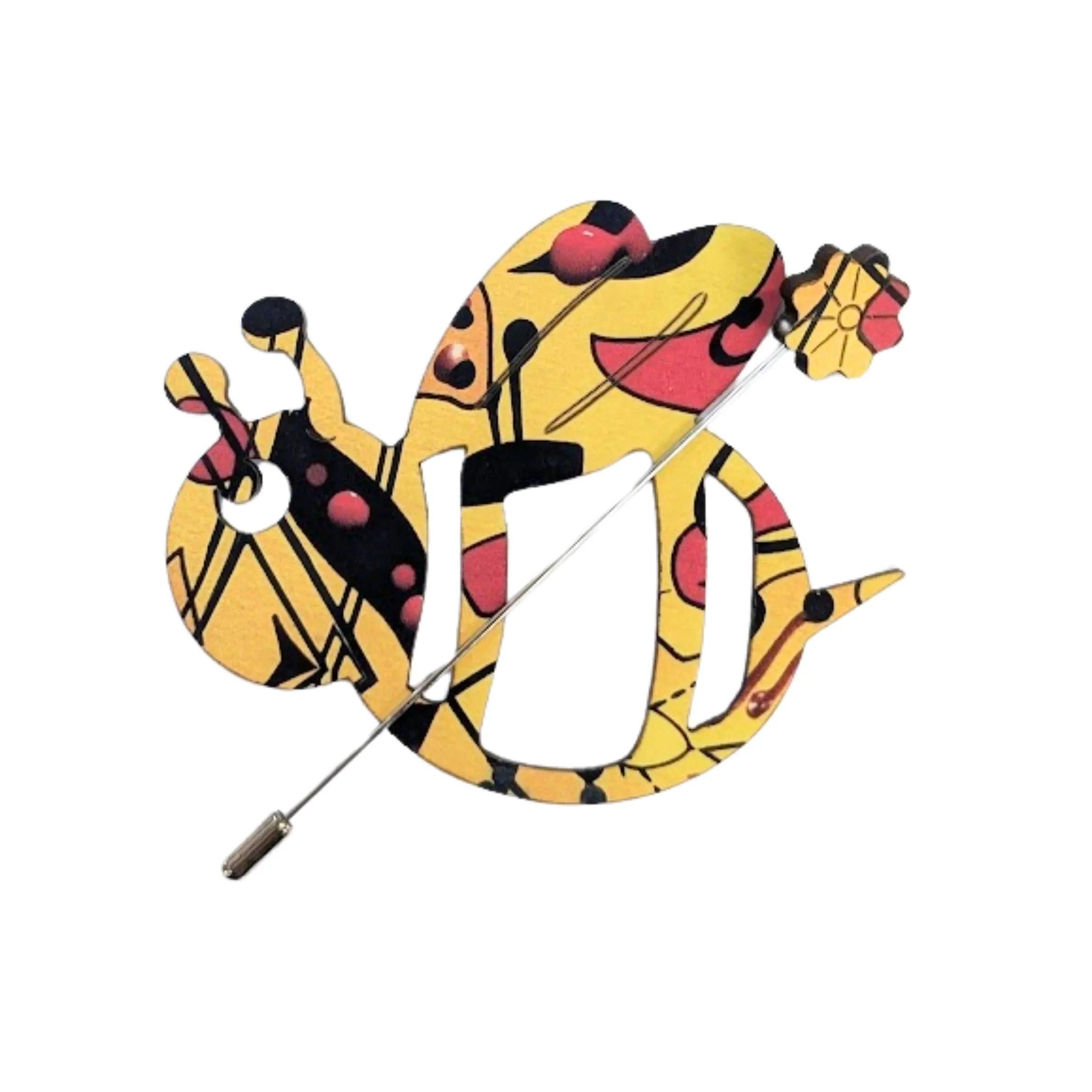 Bee Scarf Pin (Yellow Red & Black)
