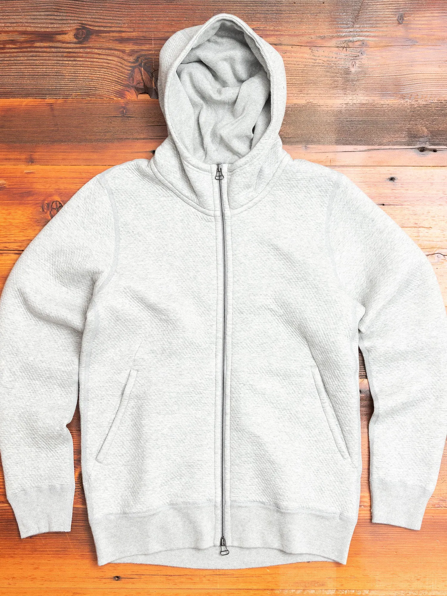 Cabin Fleece Zip Hoodie in Heather Grey