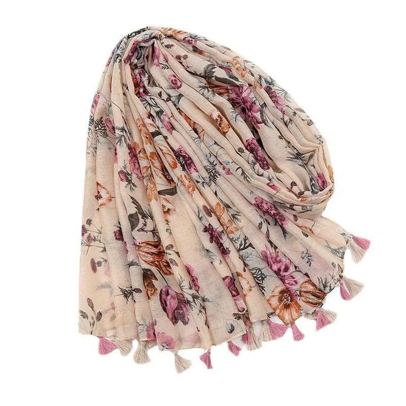 Cashmere Sunflower Embroidered Women Scarf