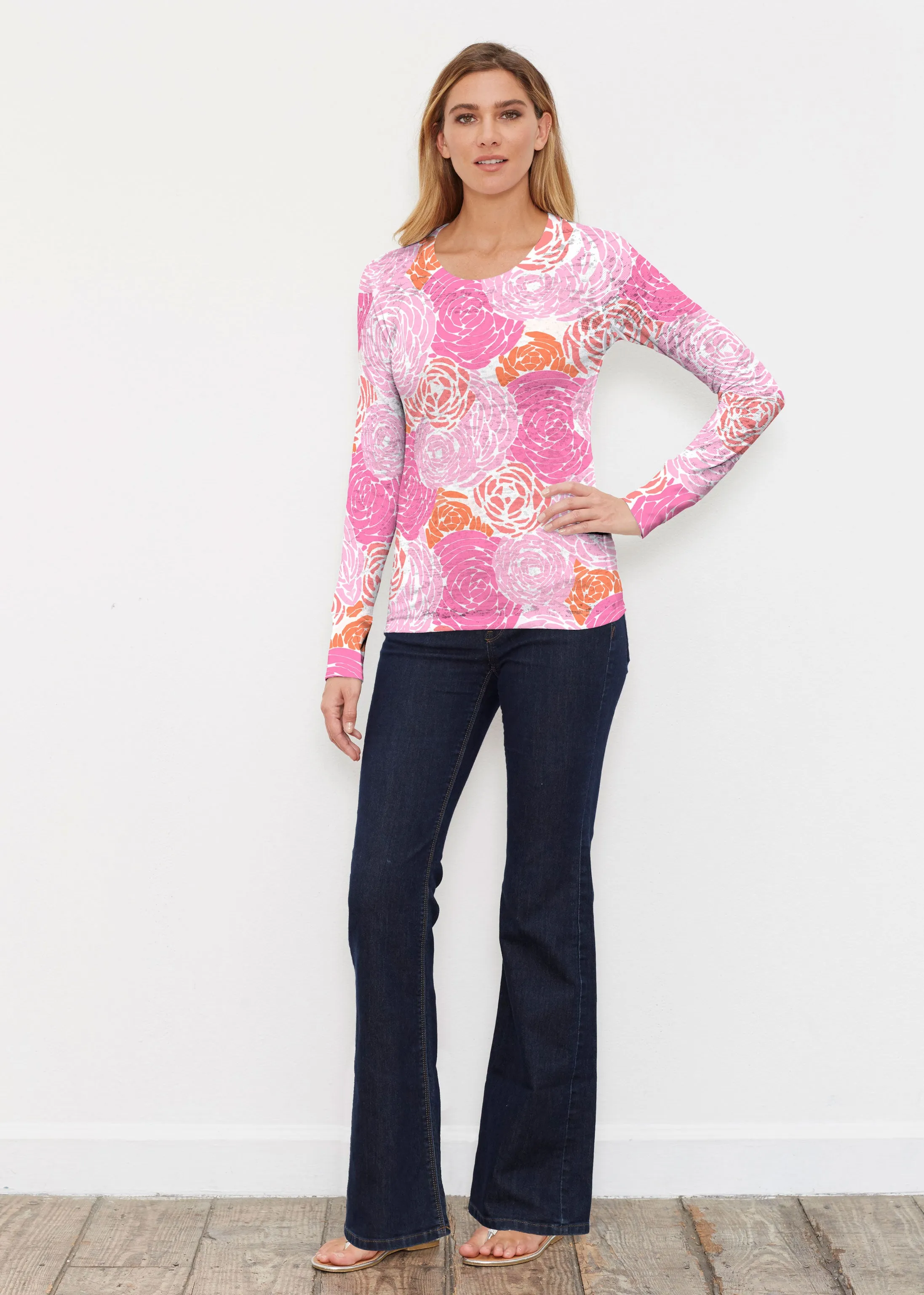 Chrysanthemum Pink (4074) ~ Thermal Long Sleeve Crew Shirt