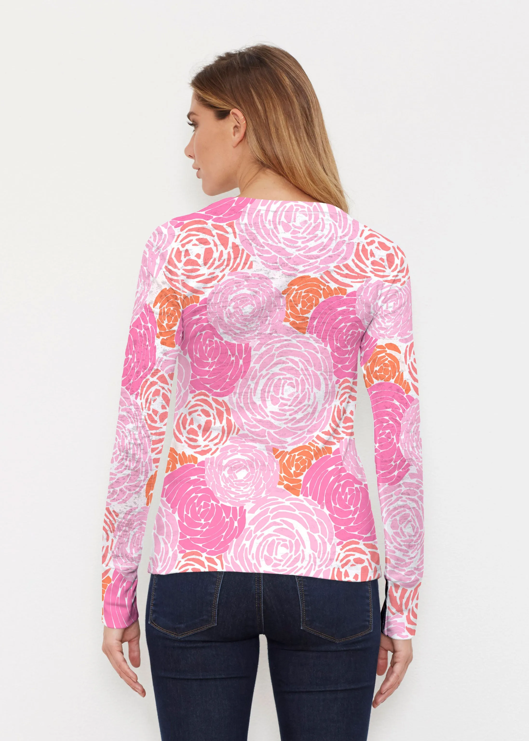 Chrysanthemum Pink (4074) ~ Thermal Long Sleeve Crew Shirt