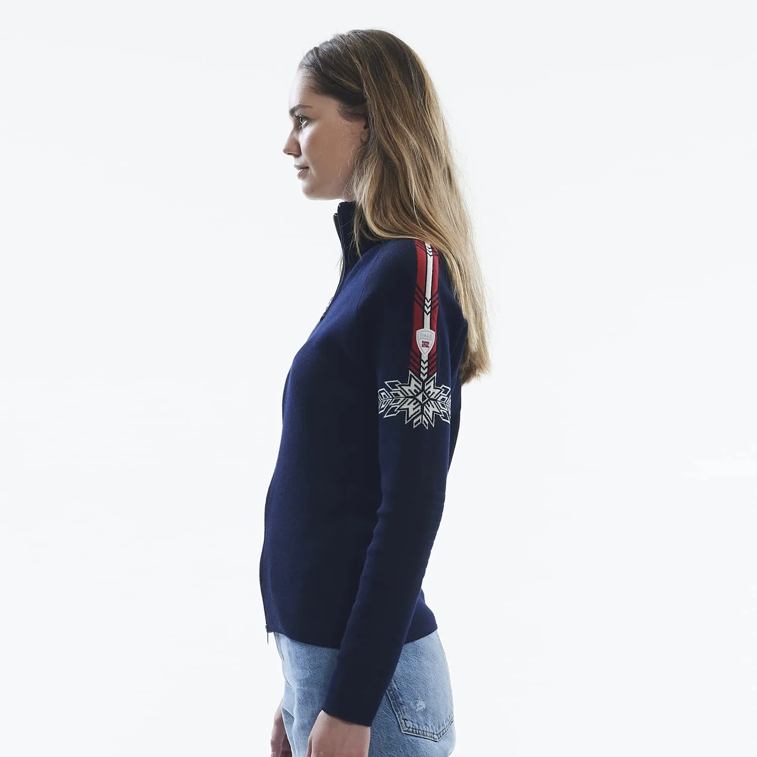Dale of Norway OL Spirit Jacket Navy/Off-White/Raspberry LG (Women's 12-14)