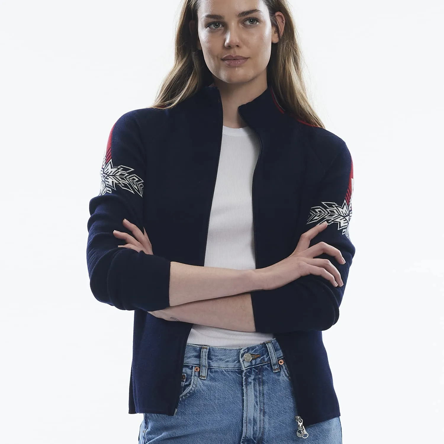 Dale of Norway OL Spirit Jacket Navy/Off-White/Raspberry LG (Women's 12-14)