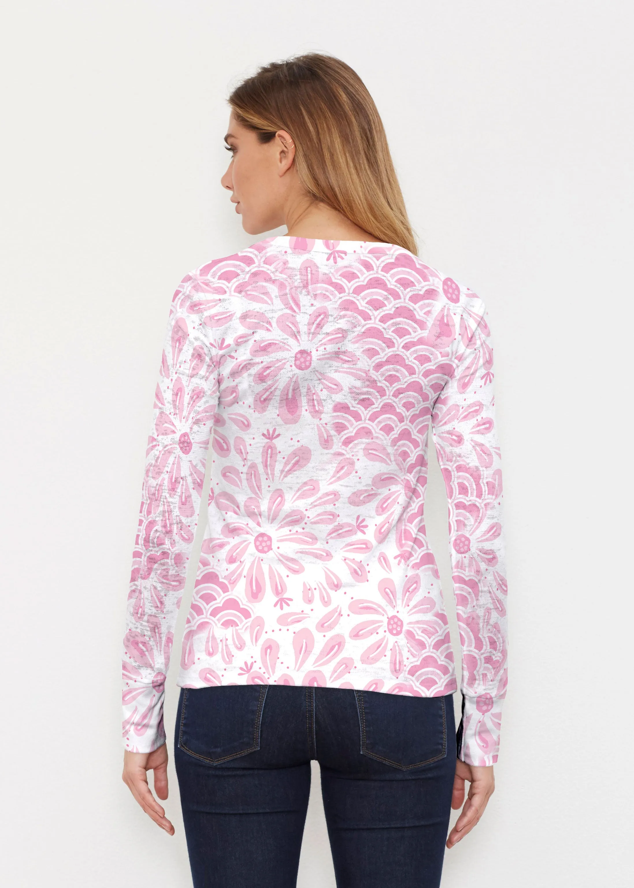 Daybreak Pink (8073) ~ Thermal Long Sleeve Crew Shirt