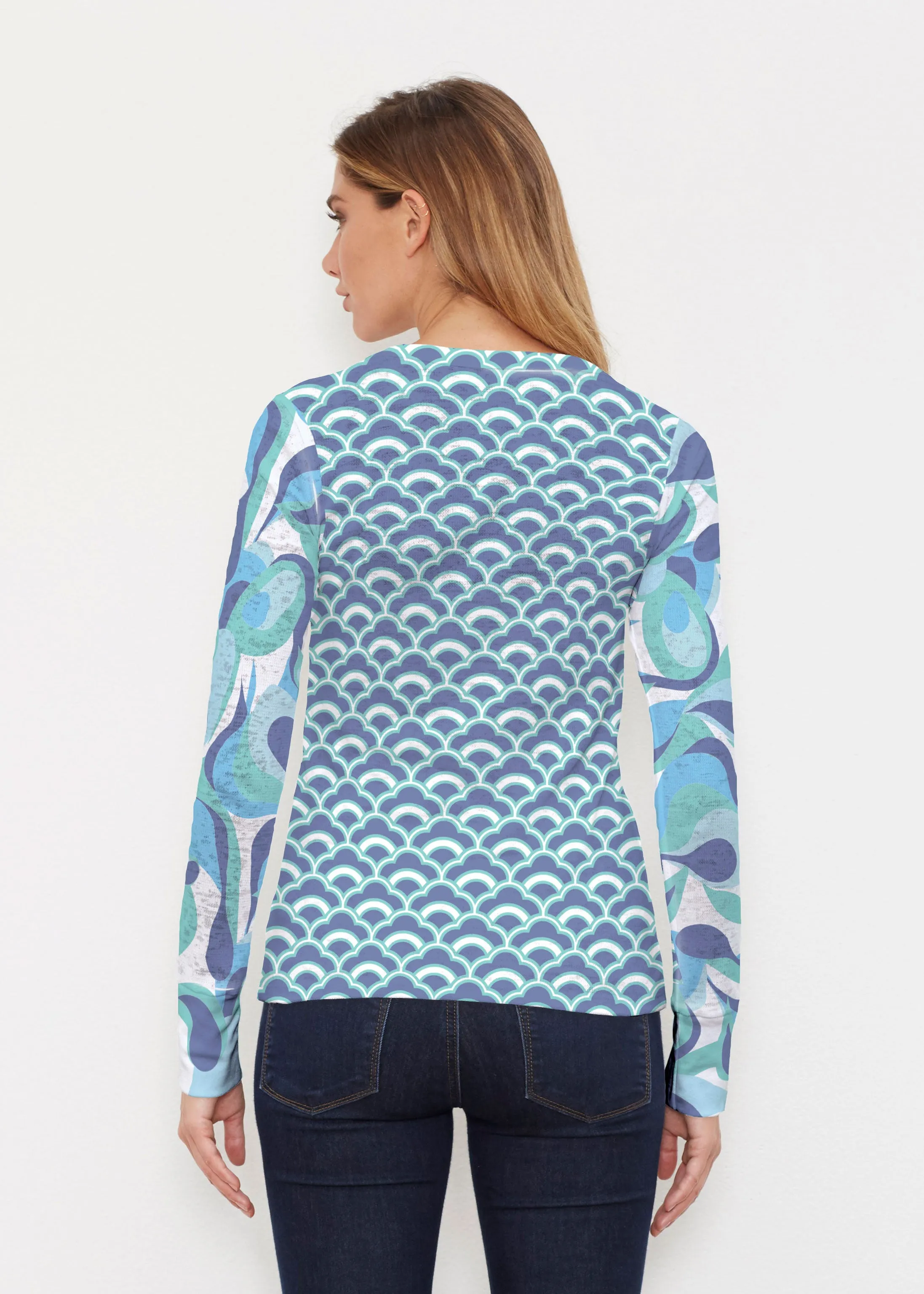 Disco Blue (8067) ~ Thermal Long Sleeve Crew Shirt
