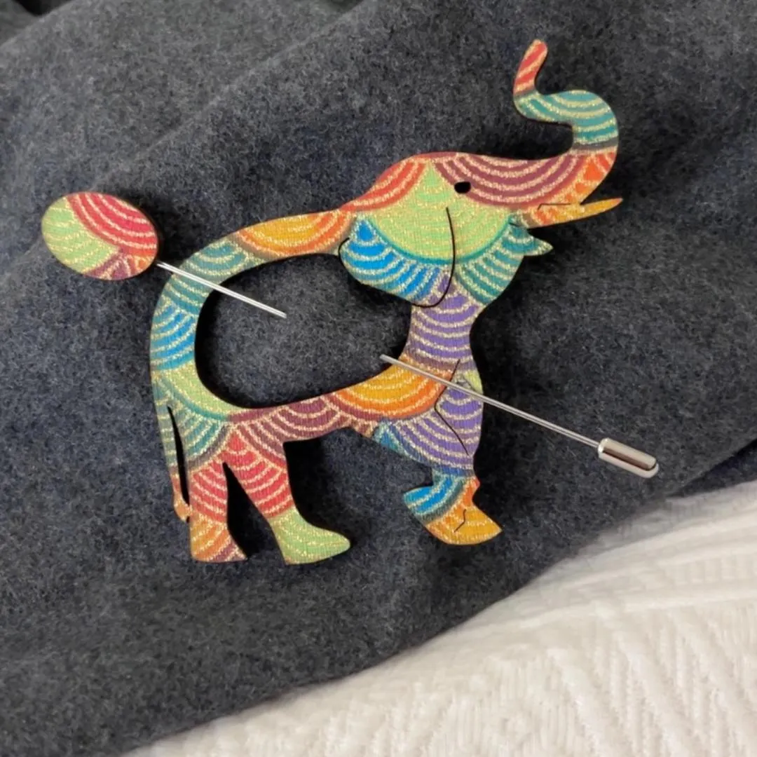Elephant Scarf Pin (5 Colors)