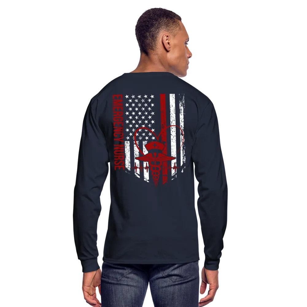 Emergency Nurse RN Flag Men's Long Sleeve T-Shirt (CK4126)