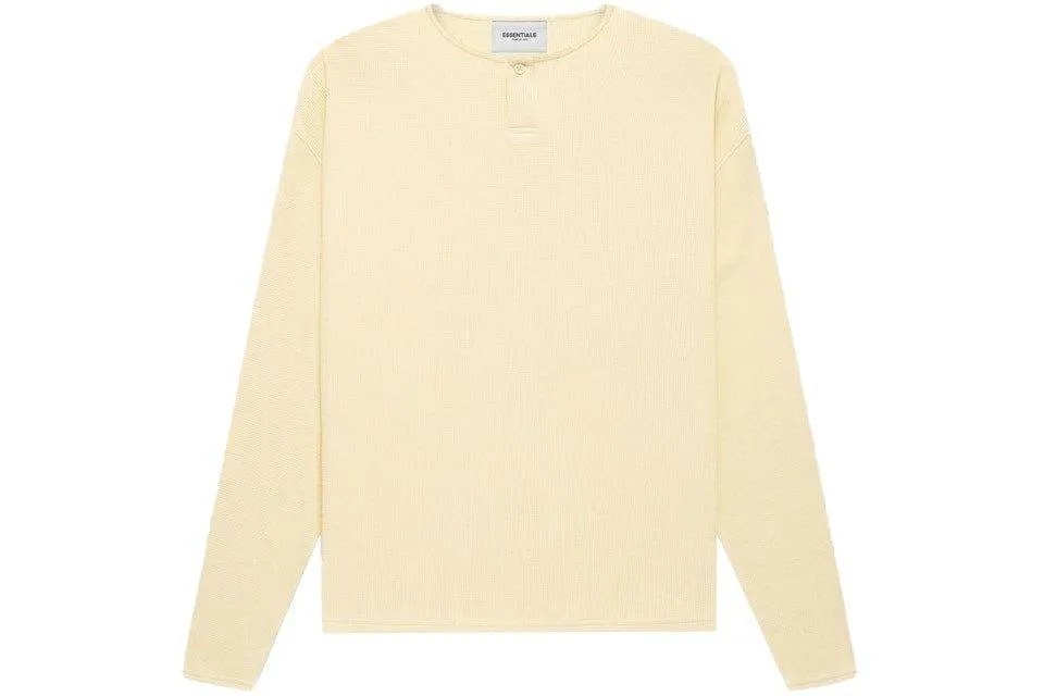 Fear of god Essentials Thermal Henley Long Sleeve Tee Cream