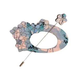 Flowers Scarf Pin (Light Blue)