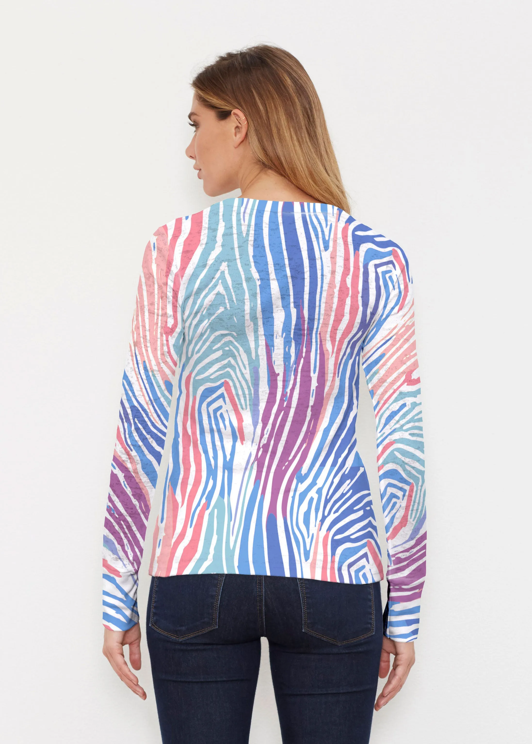 Fruity Stripes (14272) ~ Thermal Long Sleeve Crew Shirt