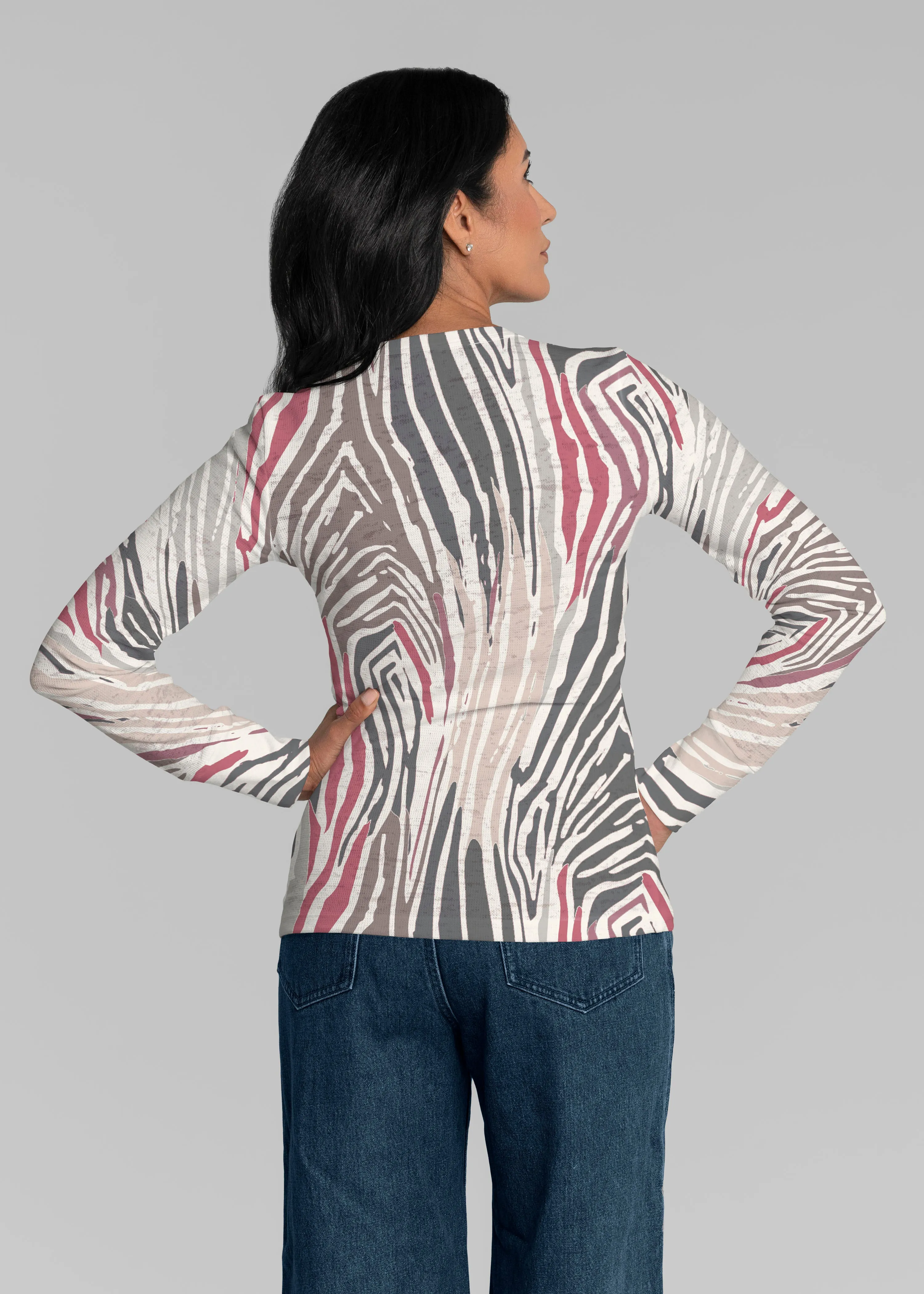 Fruity Stripes Neutral (14305) ~ Thermal Long Sleeve Crew Shirt
