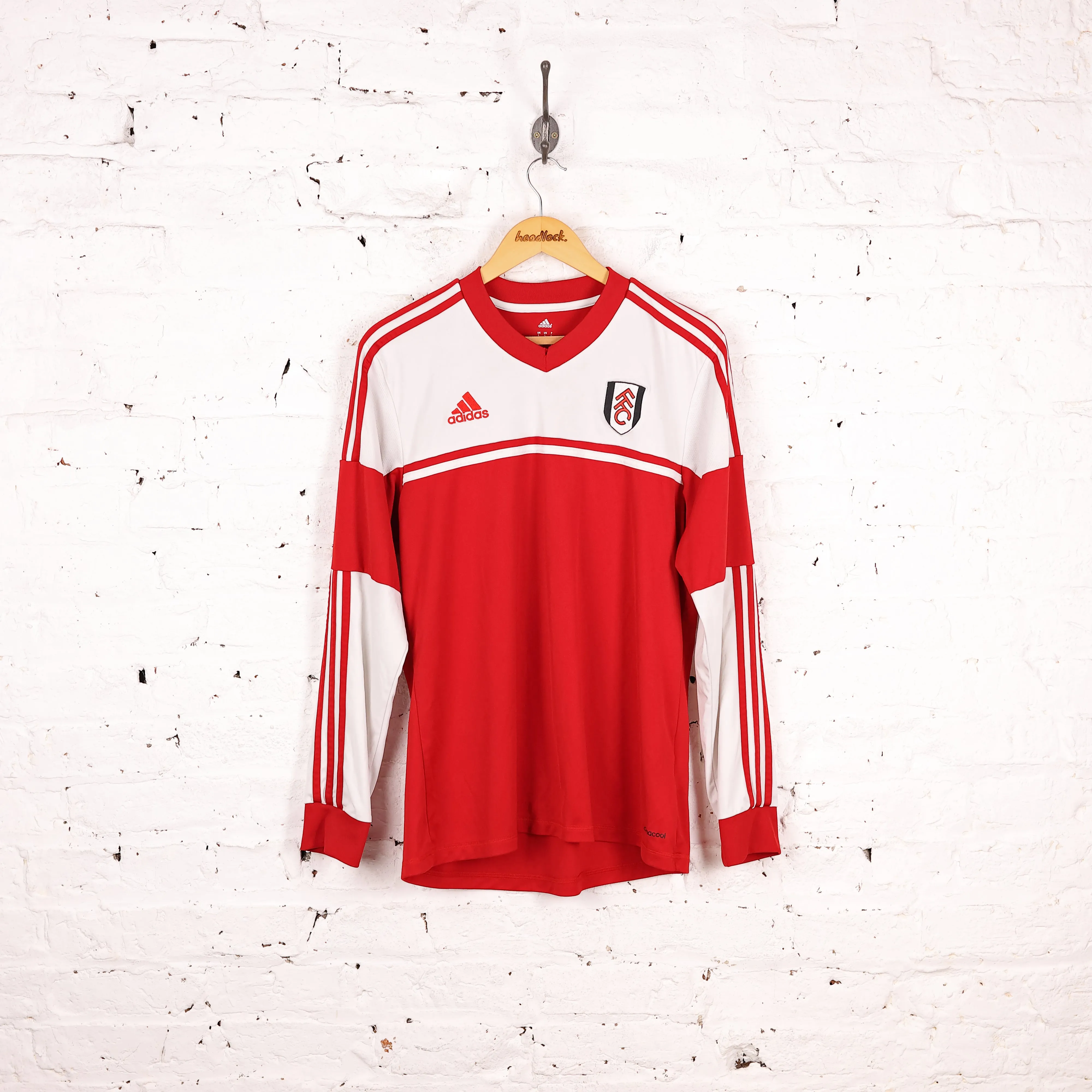 Fulham Long Sleeve 2013 Away Football Shirt - Red - L