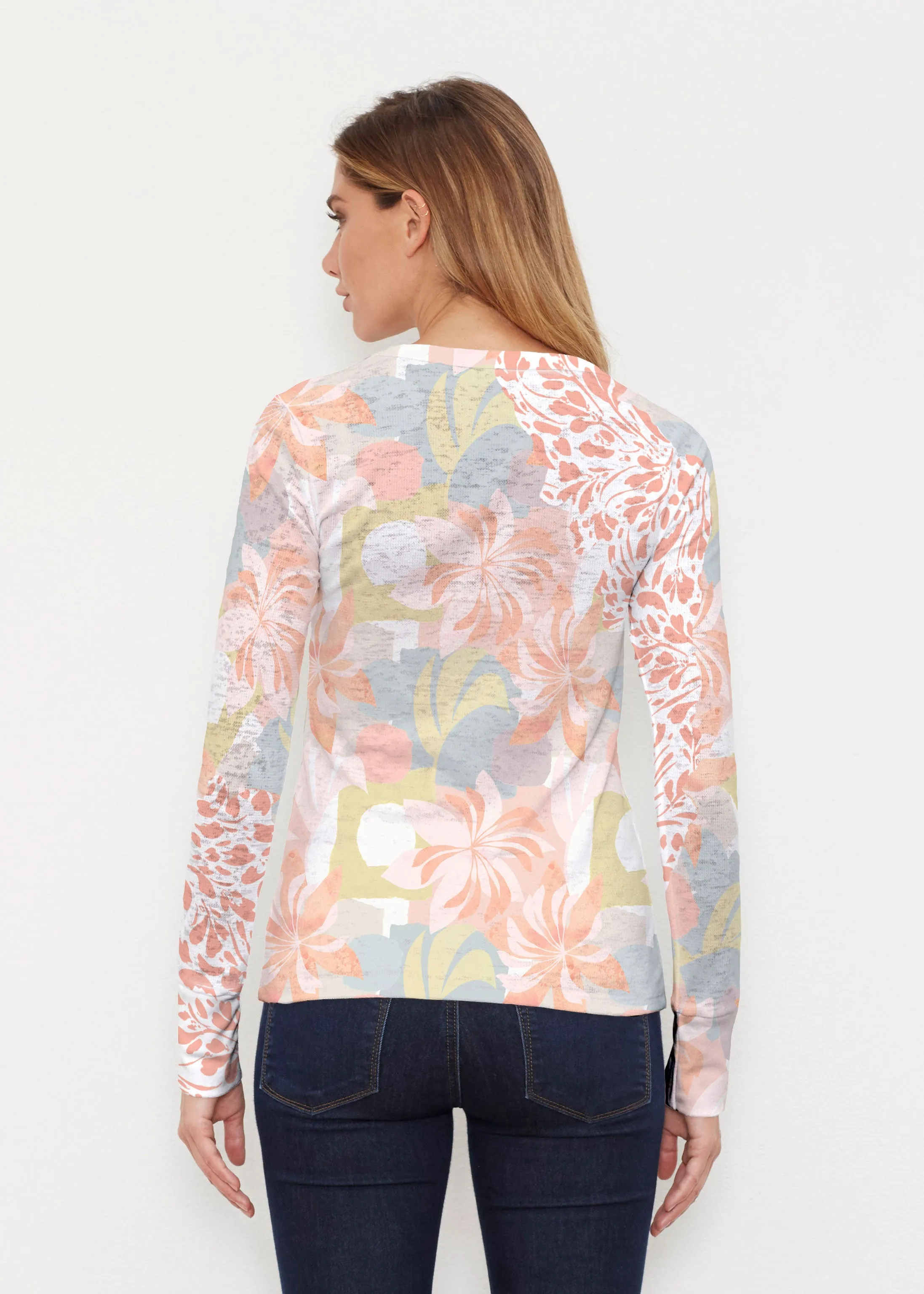 Garden Collage (8049) ~ Thermal Long Sleeve Crew Shirt