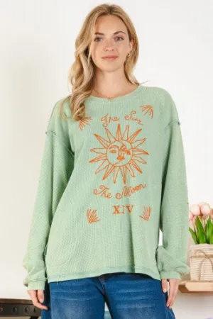 Green Sun & Moon Thermal Dolman Long Sleeve