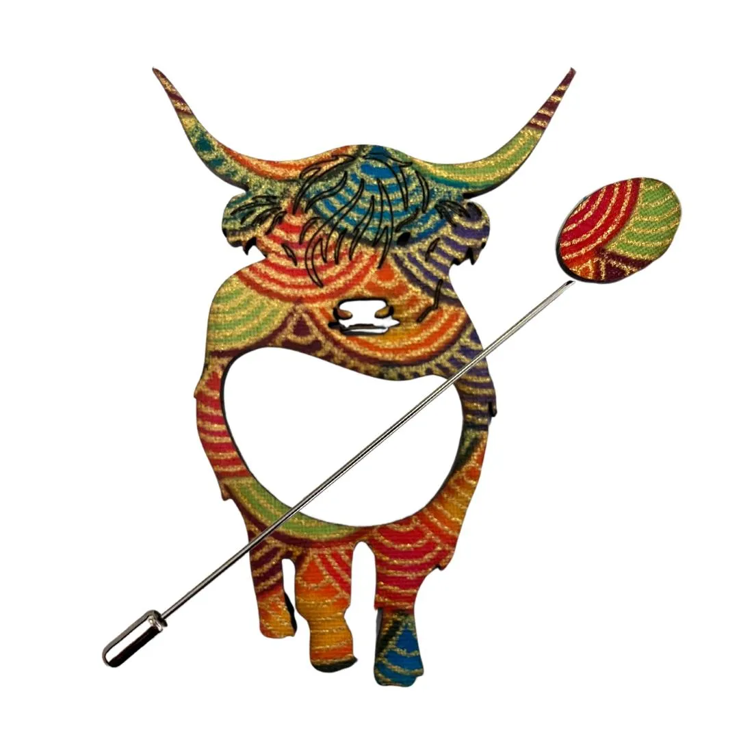Highland Cow Scarf Pin (5 Colors)