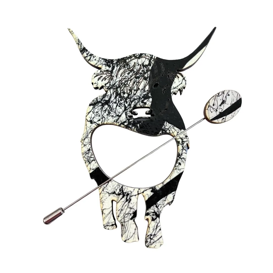 Highland Cow Scarf Pin (5 Colors)