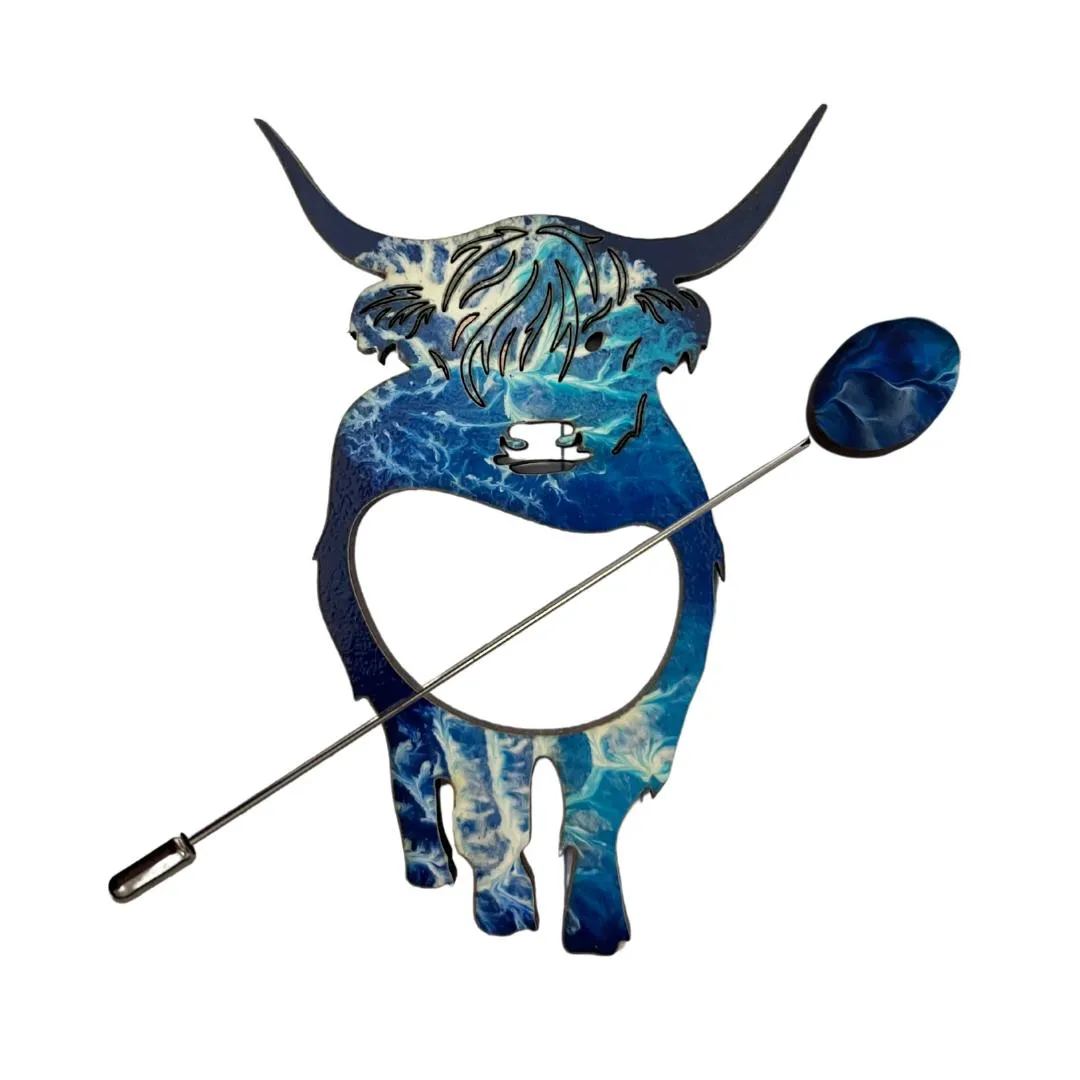 Highland Cow Scarf Pin (5 Colors)