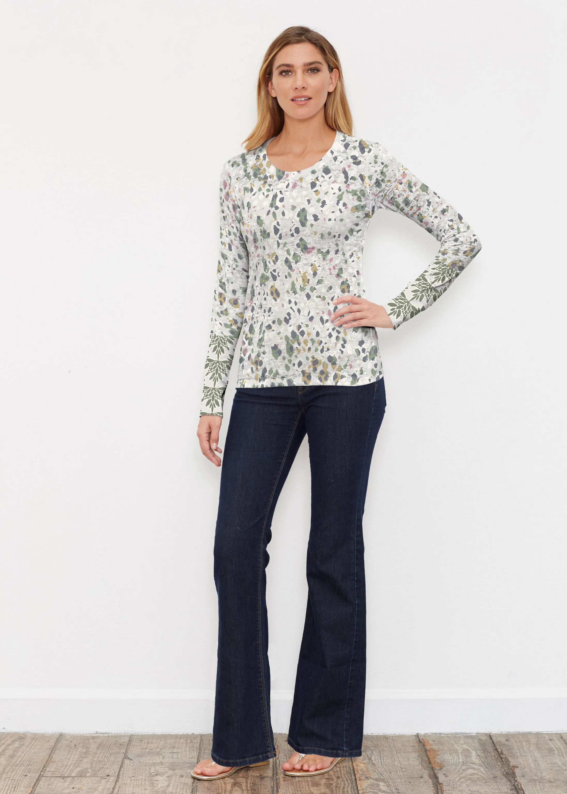 Jazzy Spots (8055) ~ Thermal Long Sleeve Crew Shirt