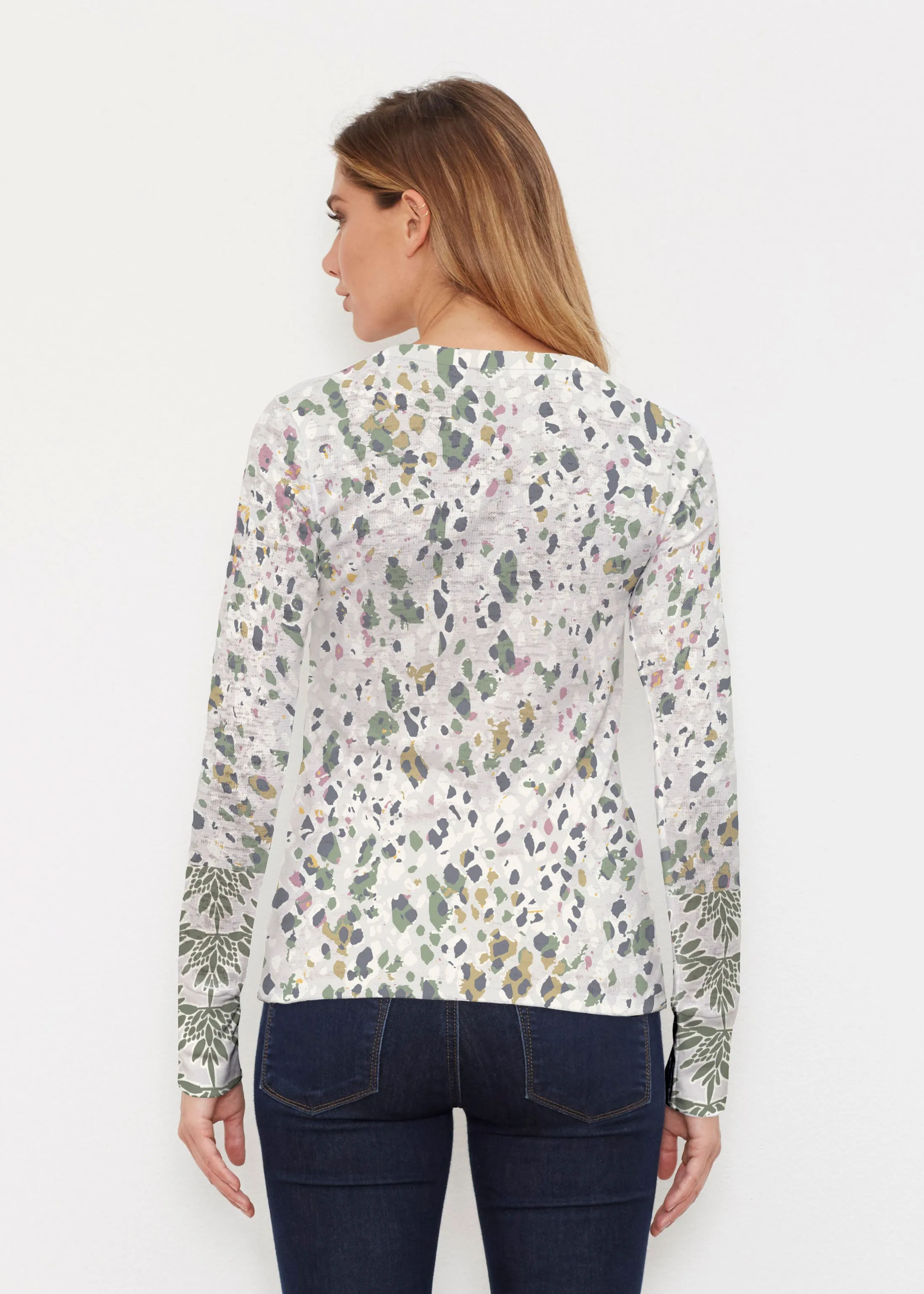 Jazzy Spots (8055) ~ Thermal Long Sleeve Crew Shirt