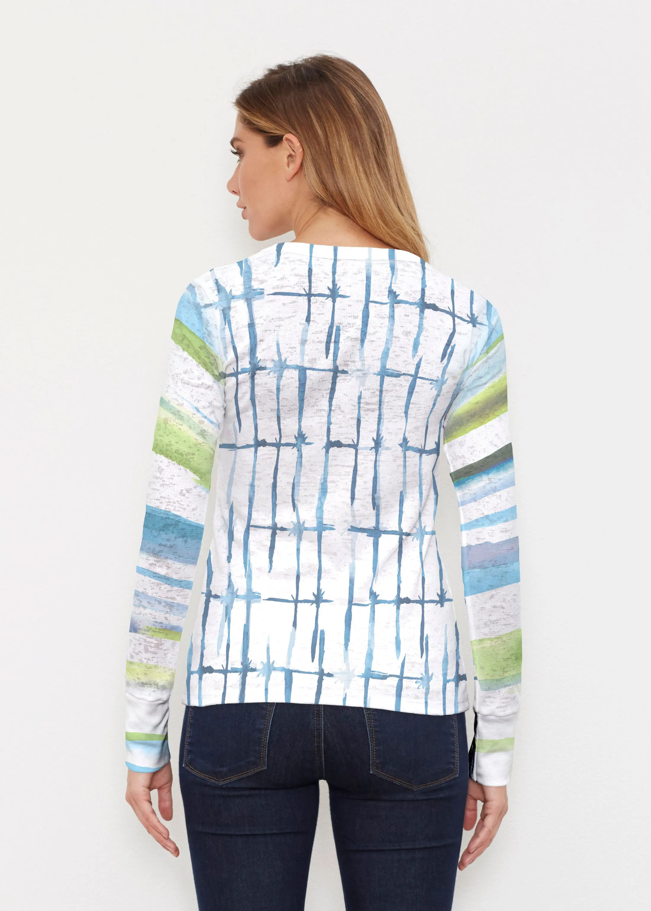 Knotted Stripe (7853) ~ Thermal Long Sleeve Crew Shirt