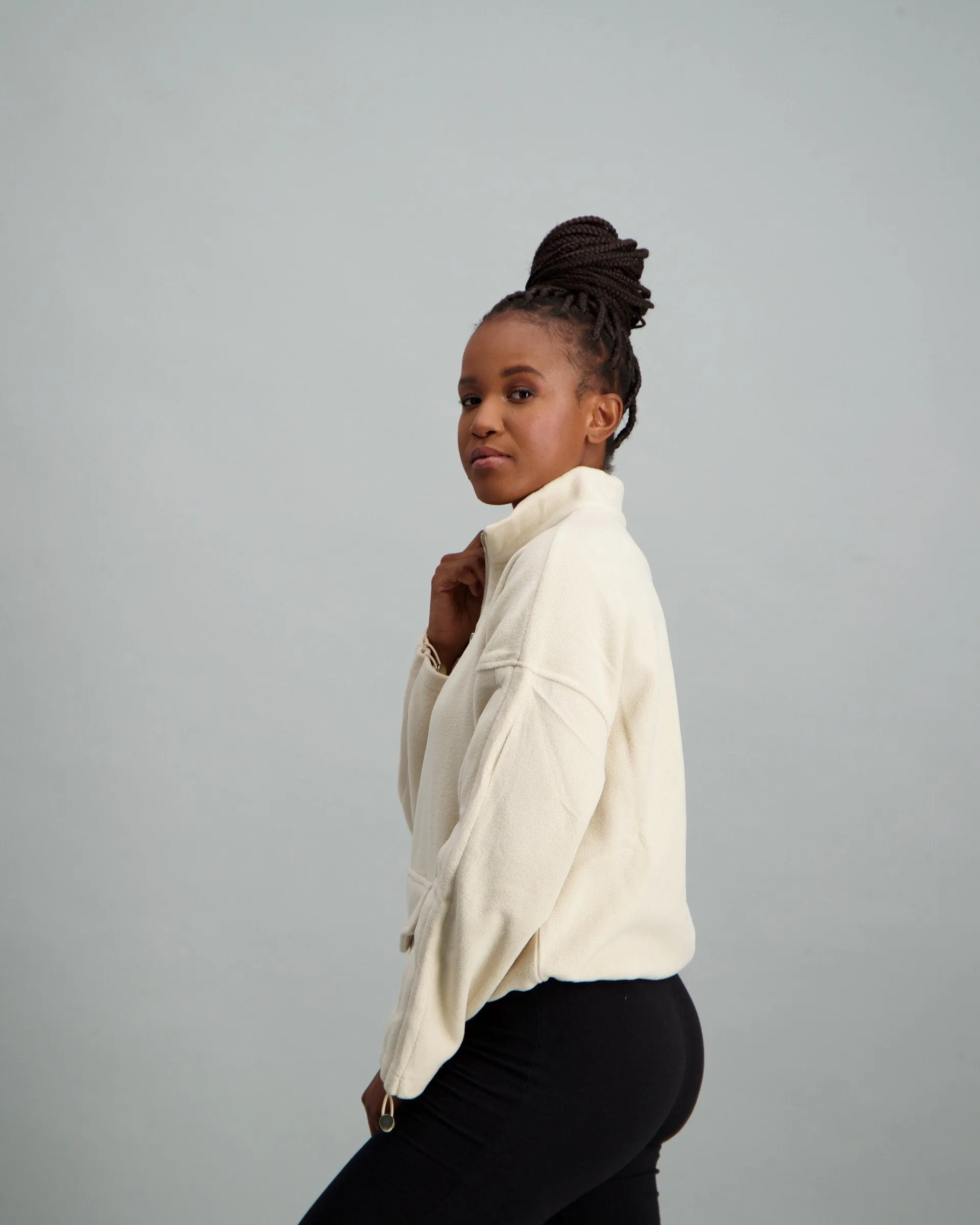 Ladies Fleece Sweater - Beige