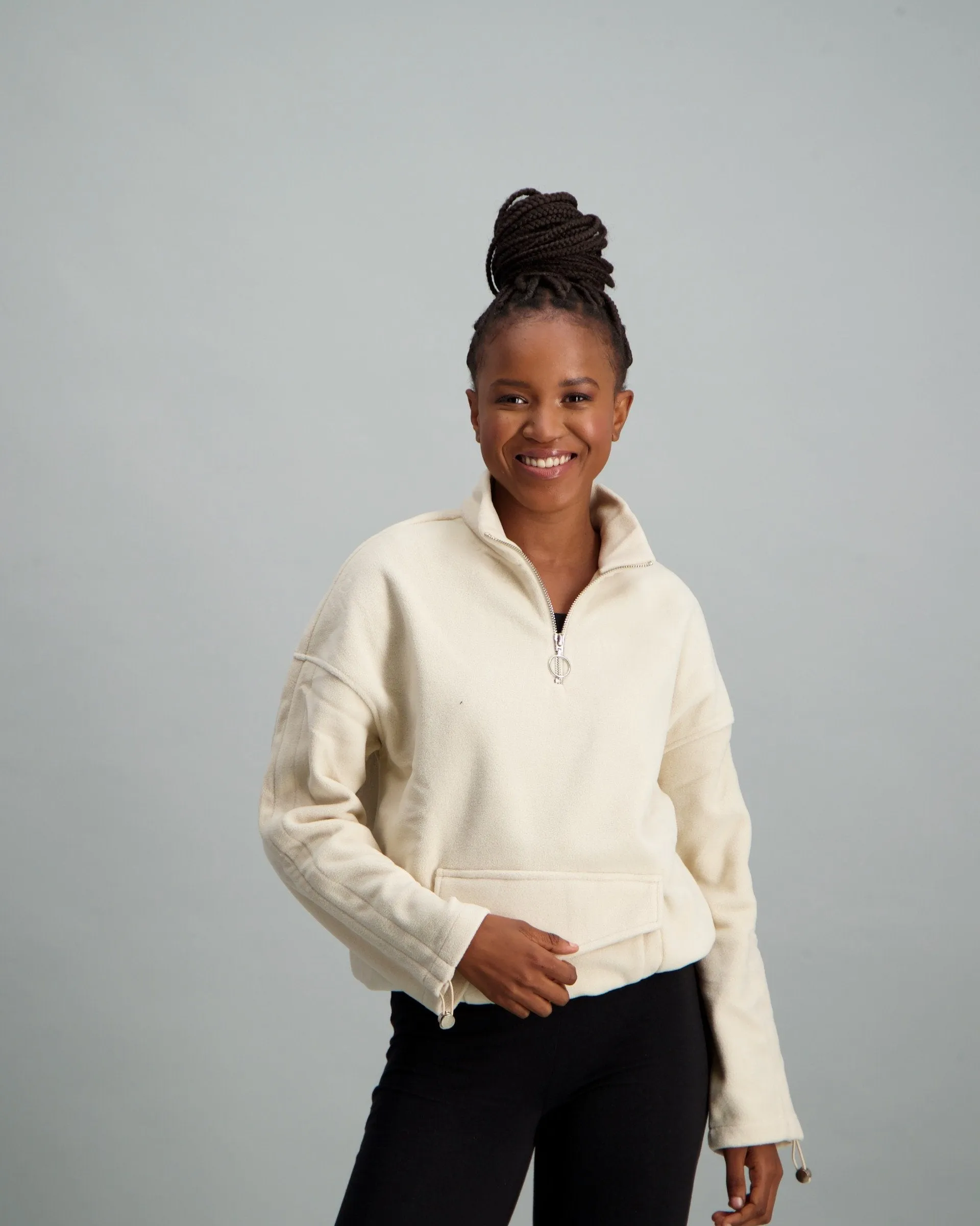 Ladies Fleece Sweater - Beige