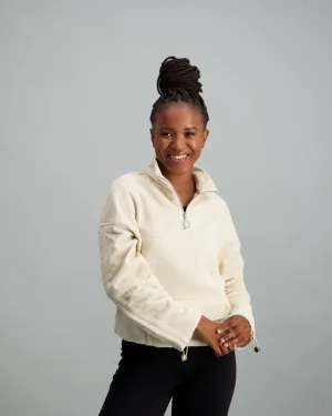 Ladies Fleece Sweater - Beige