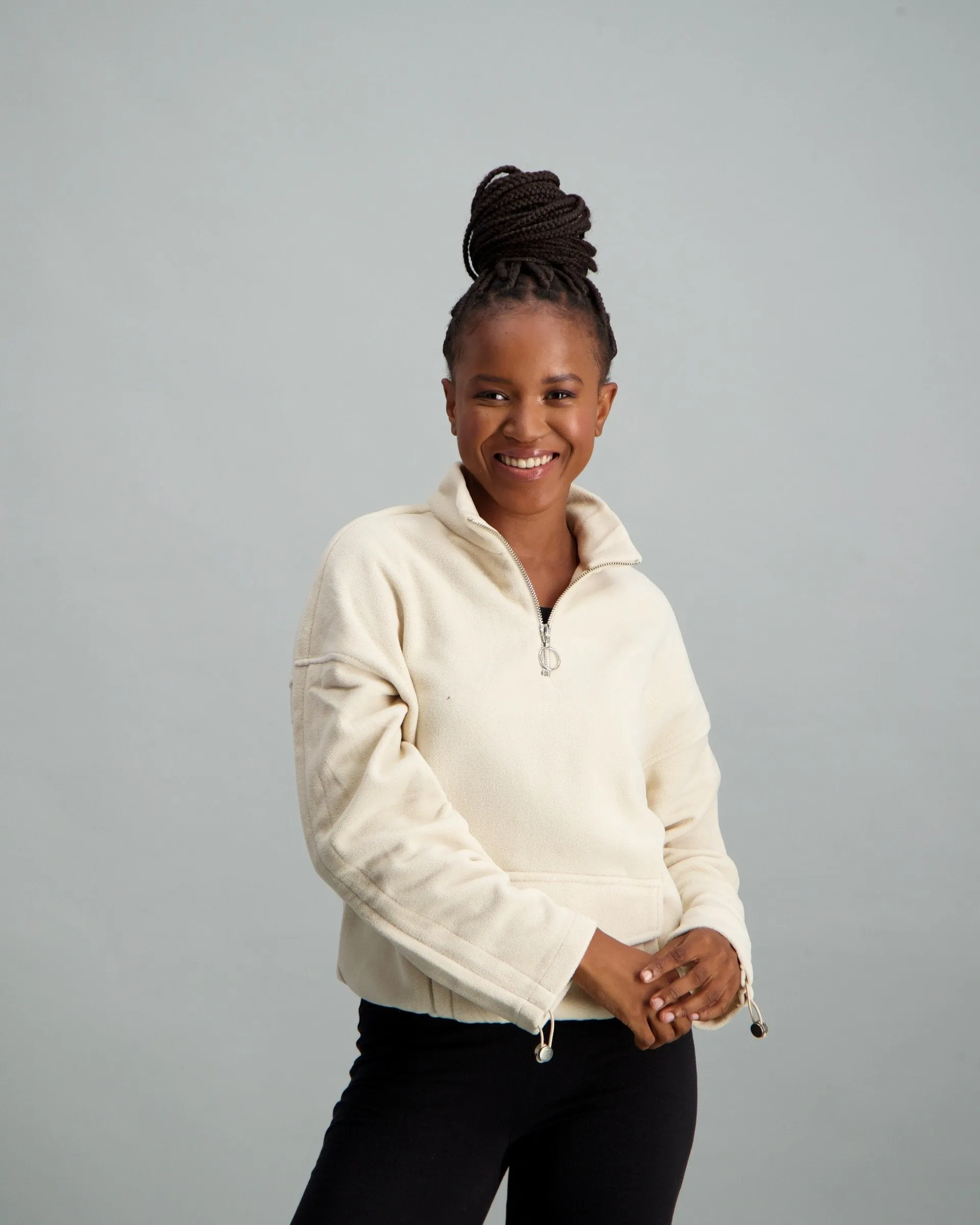 Ladies Fleece Sweater - Beige