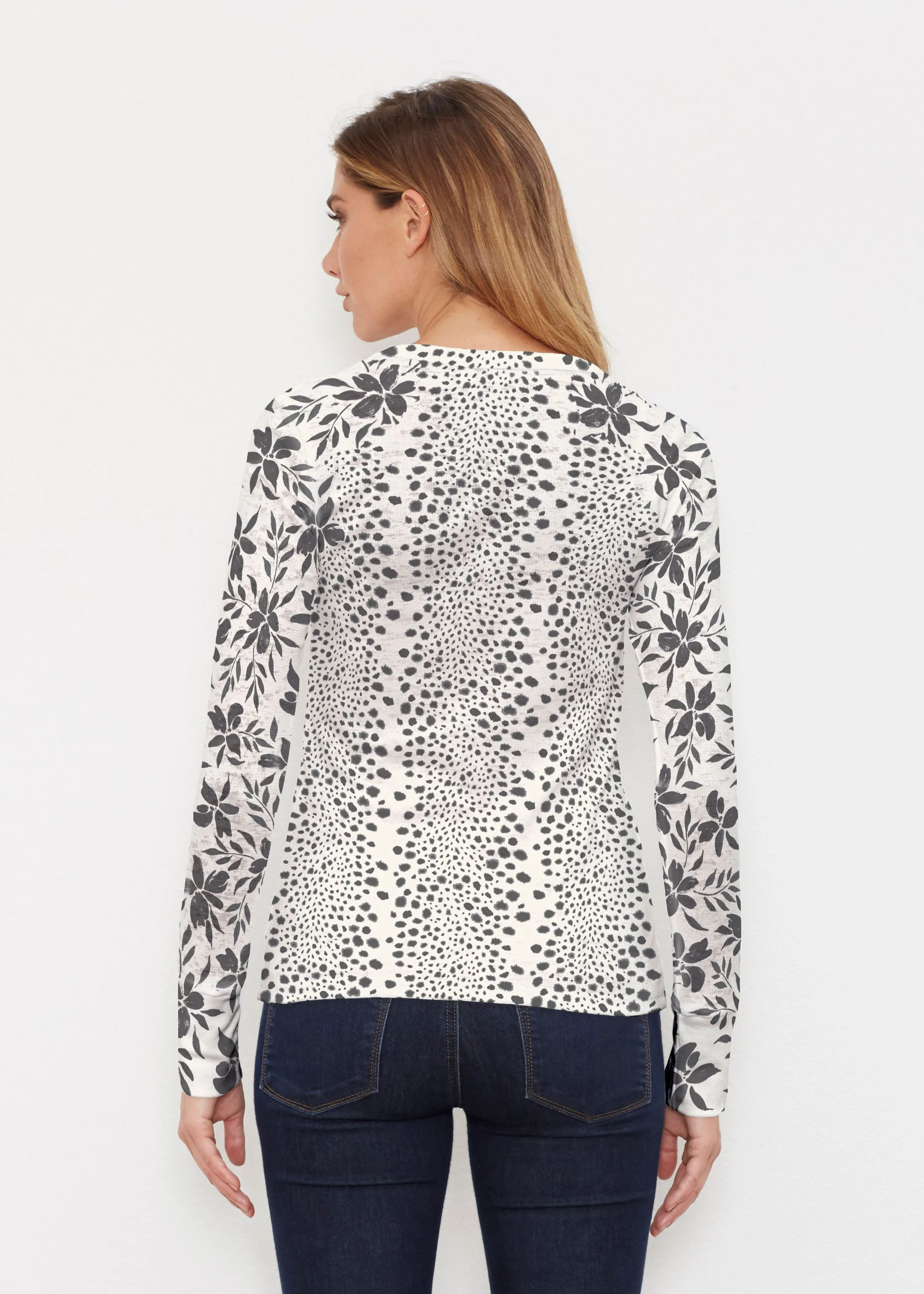 Leopard Rose (8018) ~ Thermal Long Sleeve Crew Shirt
