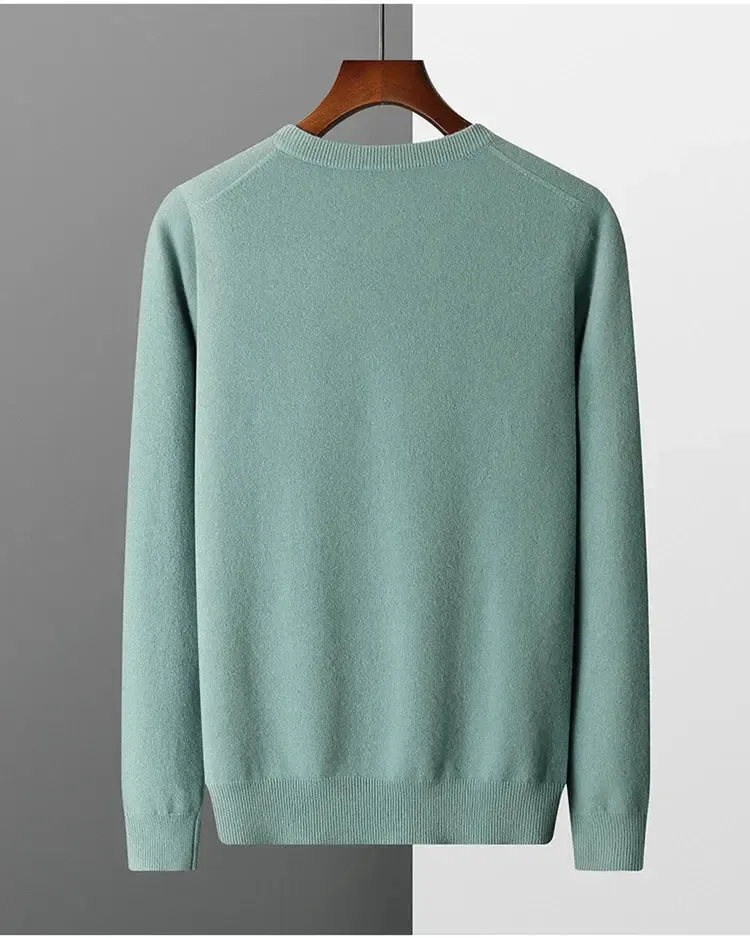 LHZSYY 100% Merino Wool Hot Sale Men Jumpers Knitted Pullovers Sweaters Winter New Fashion V-Neck Standard Woolen Male Clothes