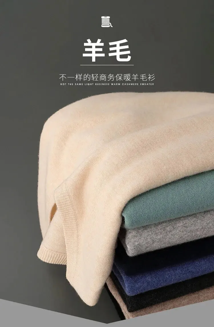 LHZSYY 100% Merino Wool Hot Sale Men Jumpers Knitted Pullovers Sweaters Winter New Fashion V-Neck Standard Woolen Male Clothes