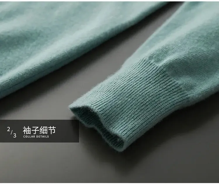 LHZSYY 100% Merino Wool Hot Sale Men Jumpers Knitted Pullovers Sweaters Winter New Fashion V-Neck Standard Woolen Male Clothes