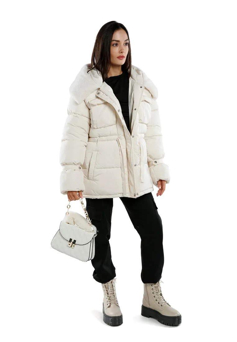 Long Puffer Jacket Hoodie By RUW