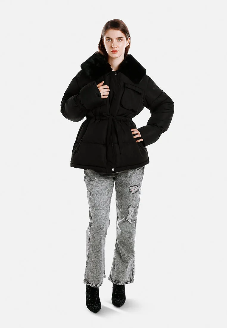 Long Puffer Jacket Hoodie By RUW