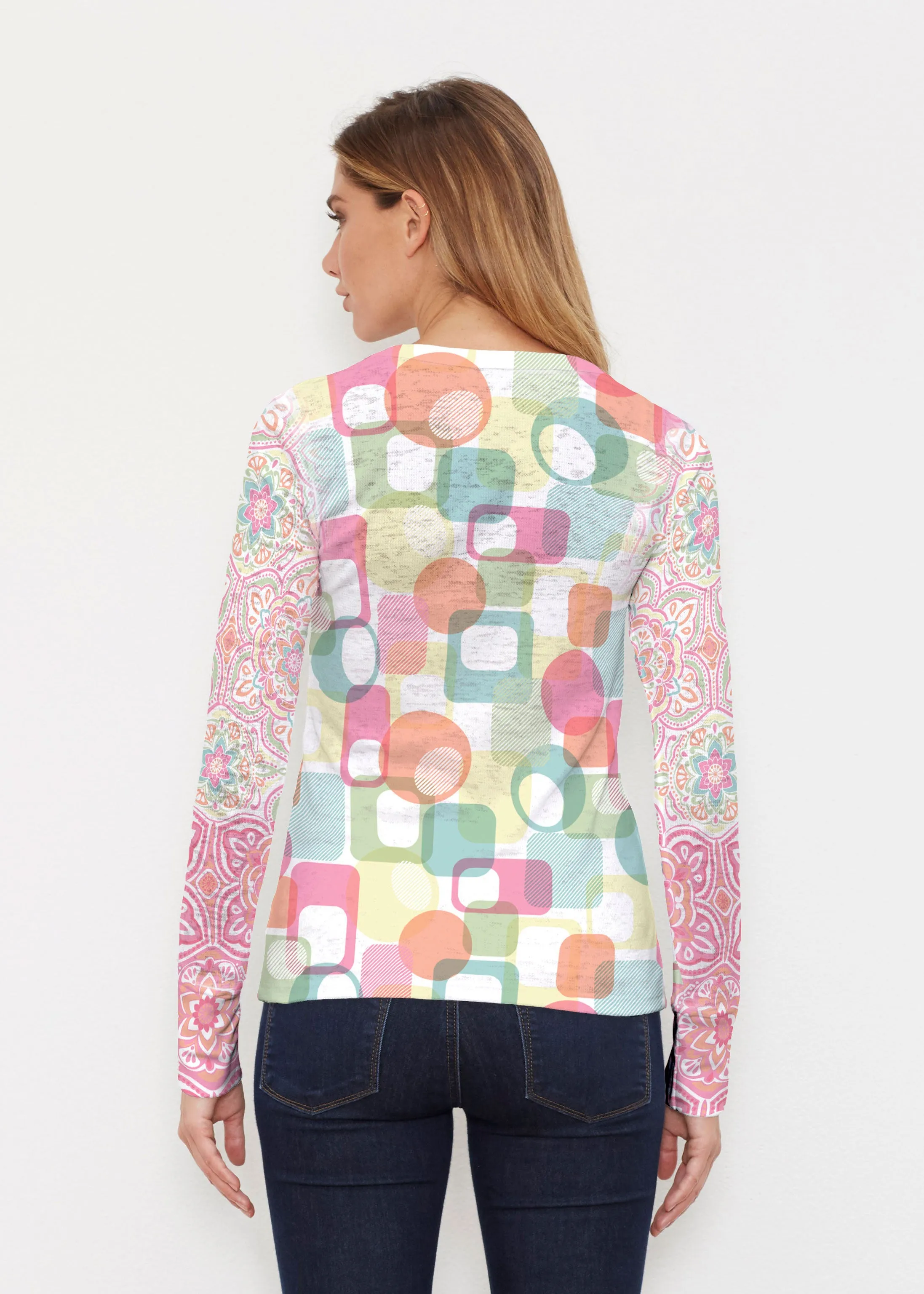 Mandala Geo (13495) ~ Thermal Long Sleeve Crew Shirt