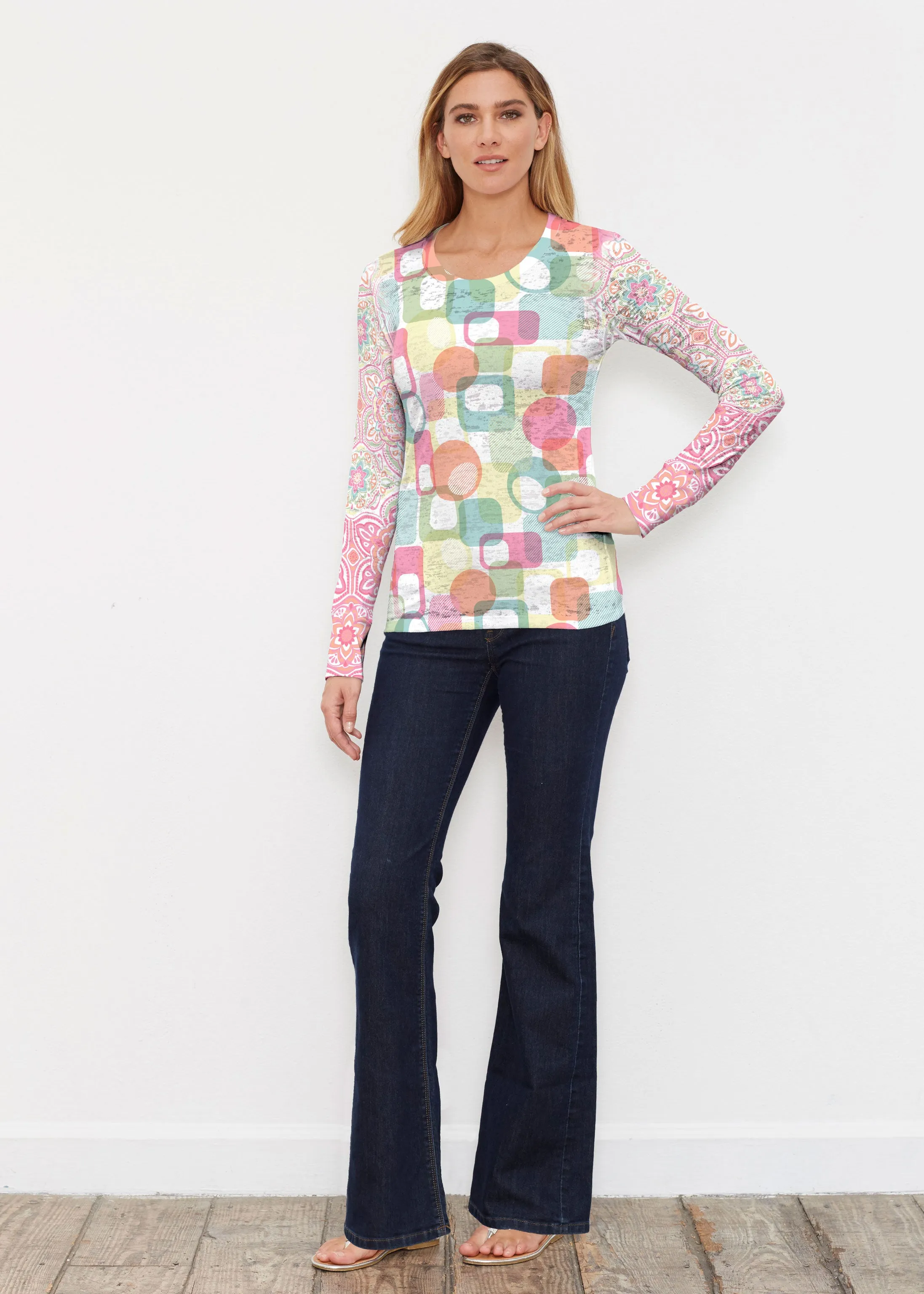Mandala Geo (13495) ~ Thermal Long Sleeve Crew Shirt