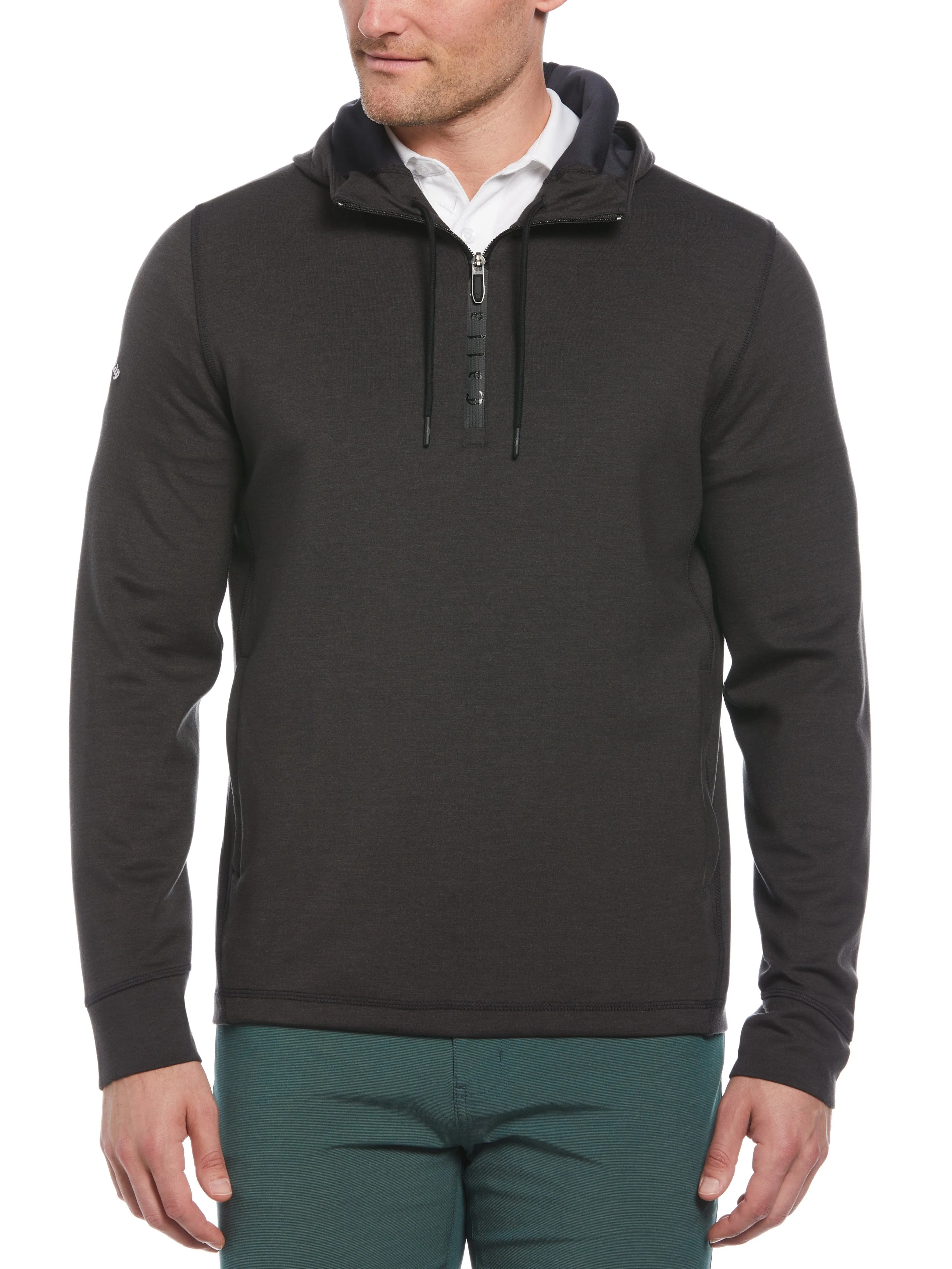 Mens Heathered Premium Half Zip Golf Hoodie