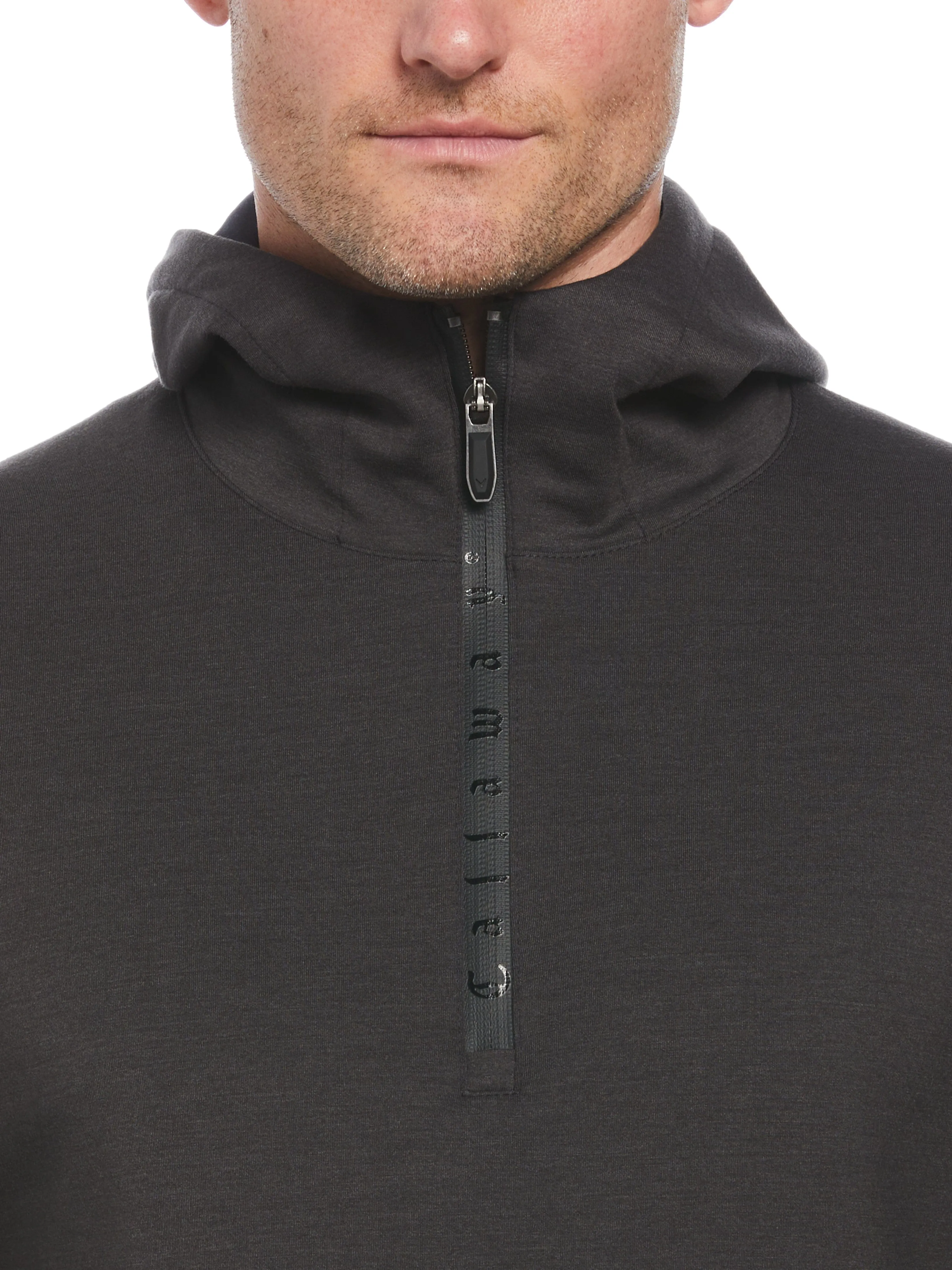 Mens Heathered Premium Half Zip Golf Hoodie