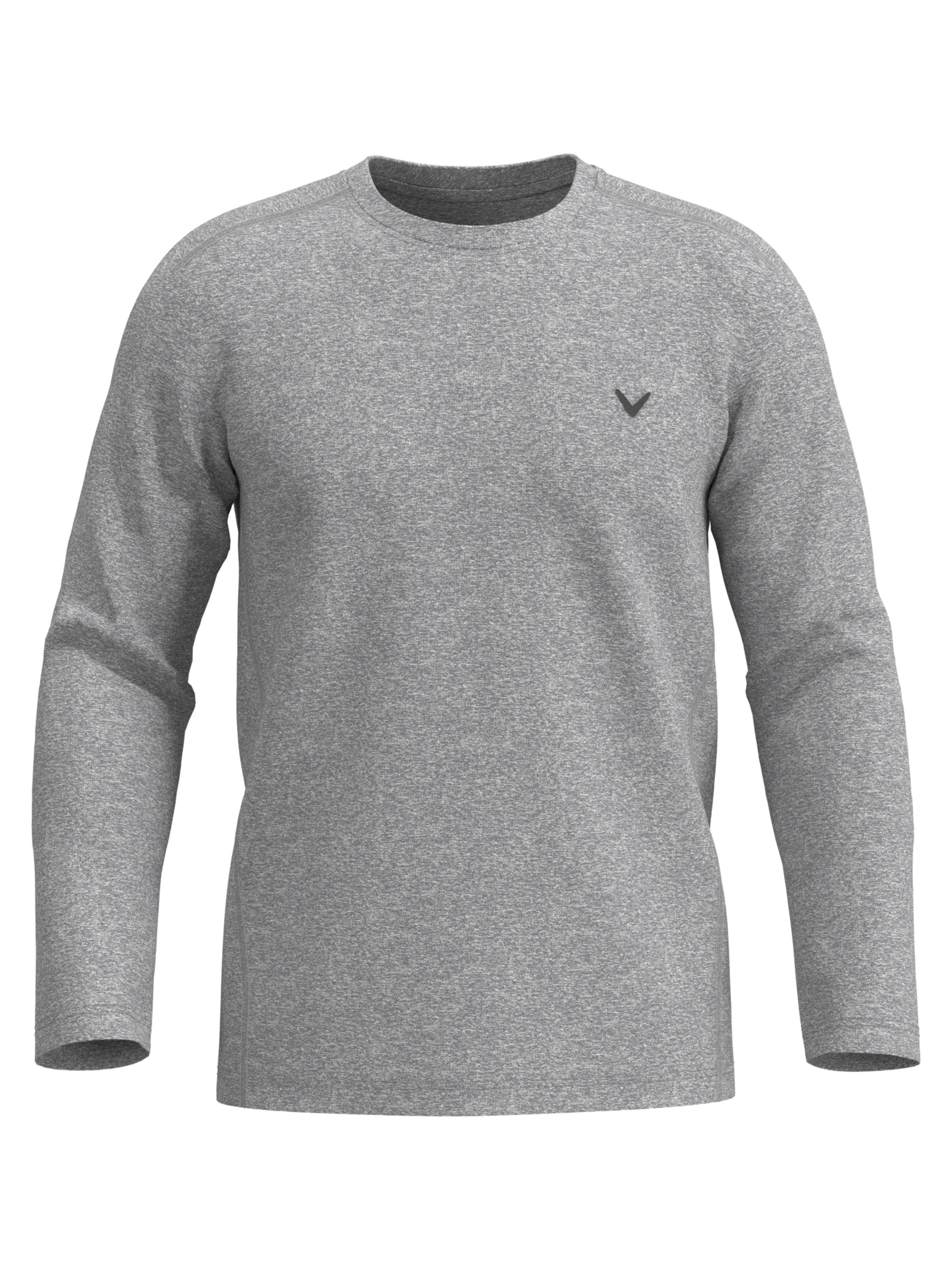 Mens Long Sleeve Heather Crew