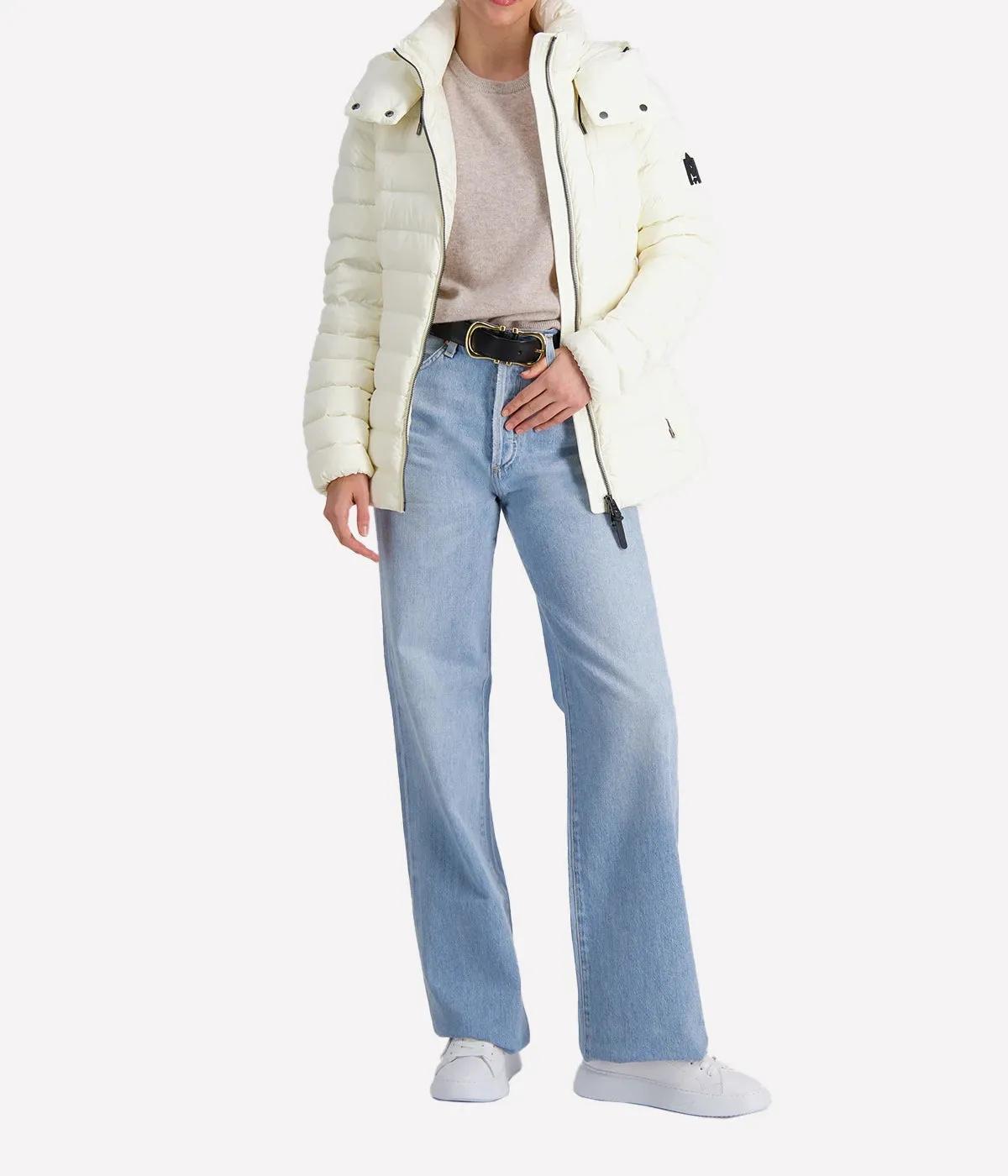 Michi Puffer Jacket in Cream