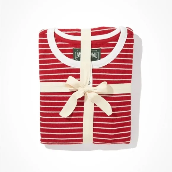 NWT American Eagle Women’s Striped Thermal Pajama Set