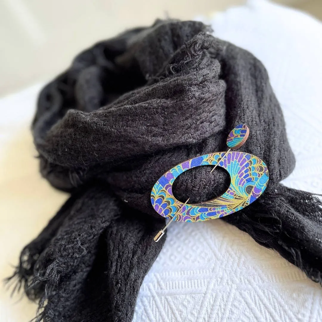 Oval Scarf Pin (5 Colours)