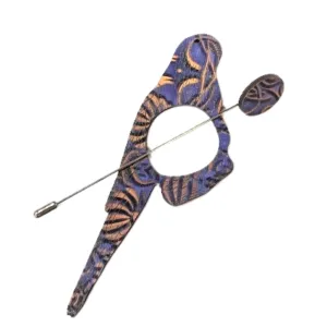 Parrot Scarf Pin (Purple & Gold)
