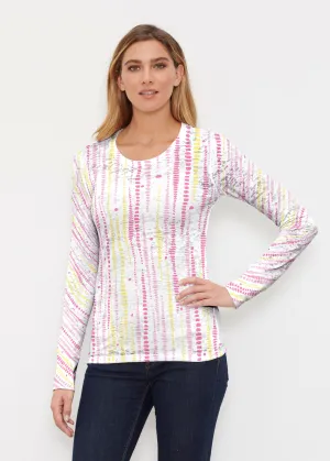 Pebble Dots Pink (7938) ~ Thermal Long Sleeve Crew Shirt