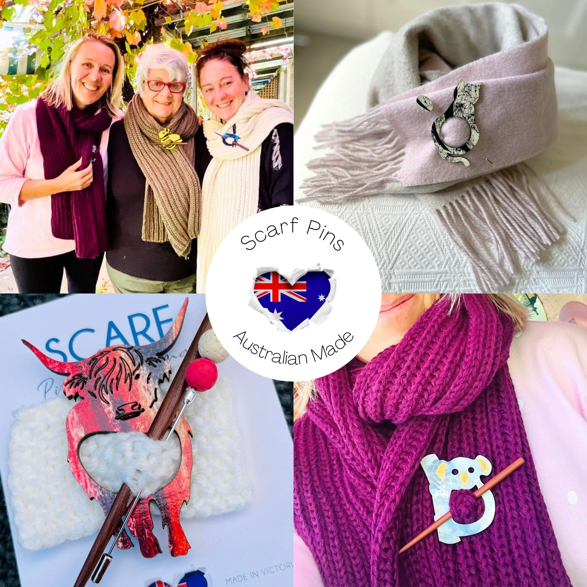 Pig Scarf Pin (Pinky Purple)