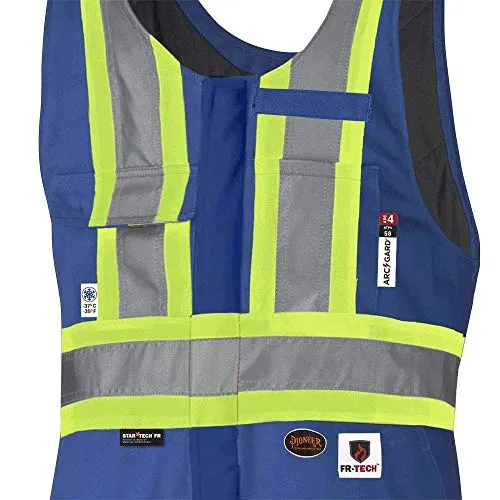Pioneer ARC 4 FR CSA Insulated Overall Bib Work Pants, 7 Pockets, Reflective Stripe