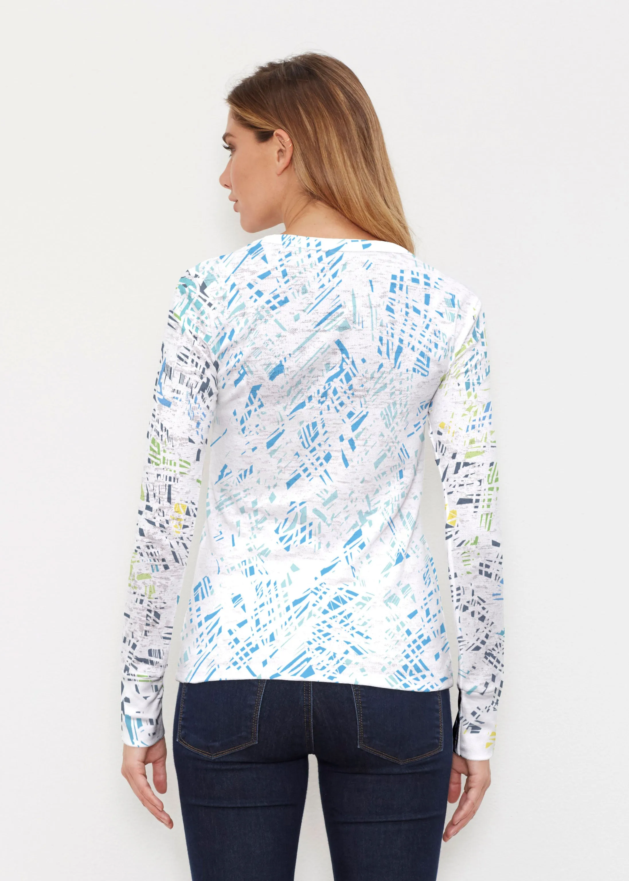 Pixie Blue (8077) ~ Thermal Long Sleeve Crew Shirt